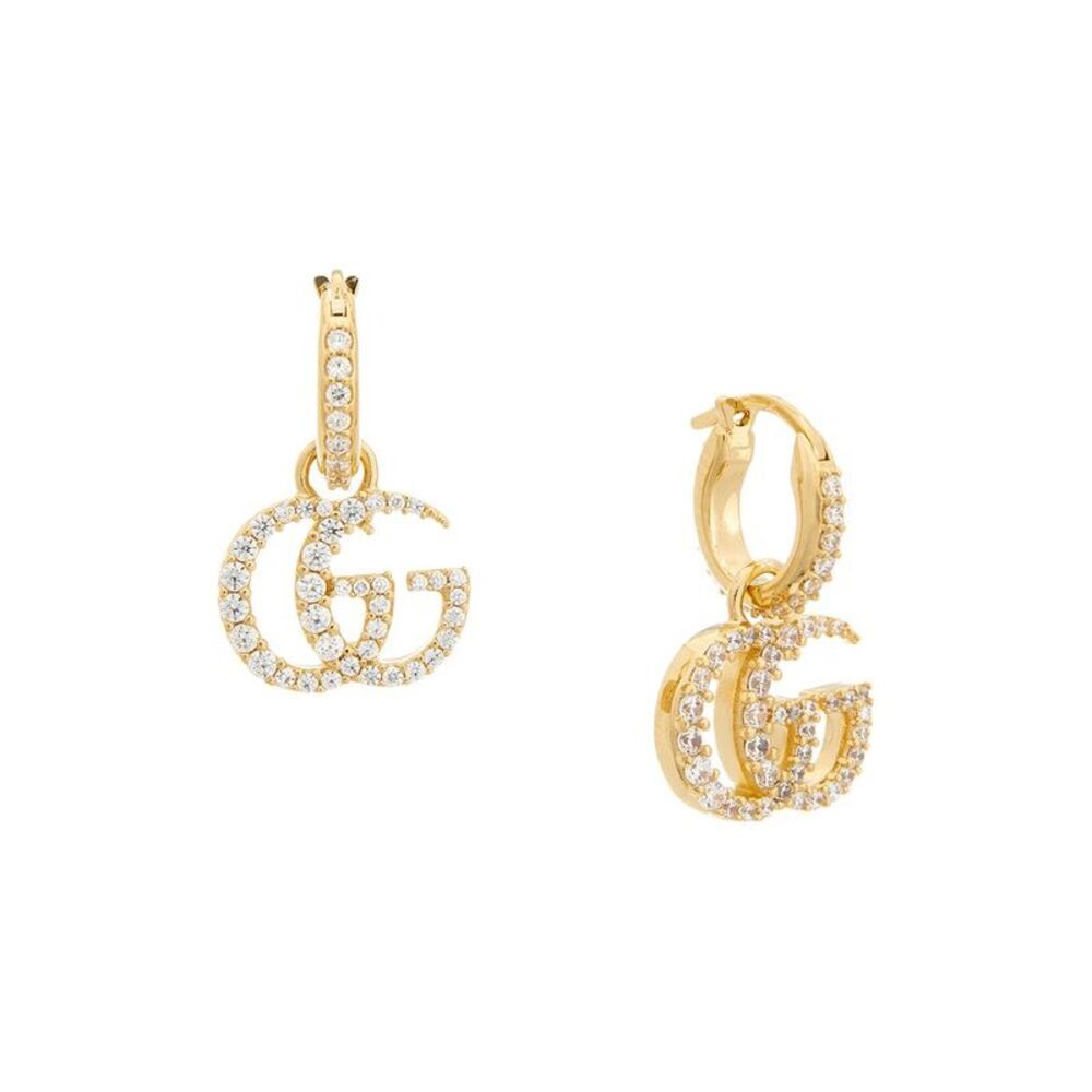 Gucci Gg Marmont Crystal Earrings, Yellow